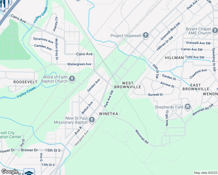 map of restaurants, bars, coffee shops, grocery stores, and more near 5324 Jefferson Avenue Southwest in Birmingham