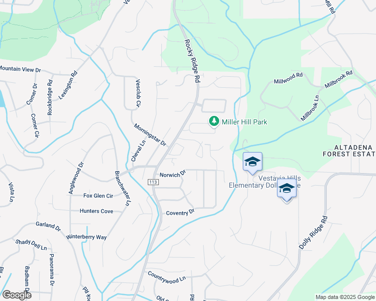 map of restaurants, bars, coffee shops, grocery stores, and more near 603 Bridle Lane in Vestavia Hills