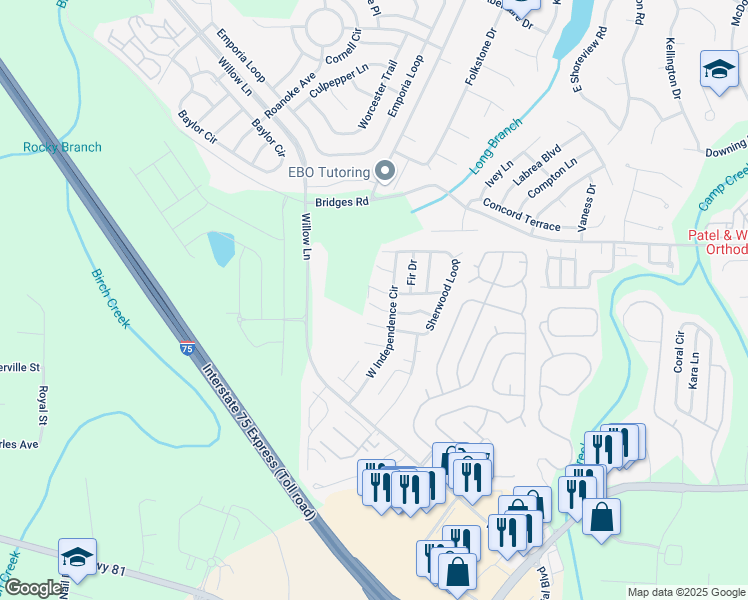 map of restaurants, bars, coffee shops, grocery stores, and more near 78 Spruce Drive in McDonough