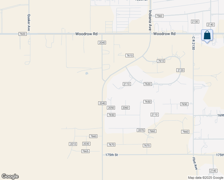 map of restaurants, bars, coffee shops, grocery stores, and more near 16809 County Road 2110 in Lubbock