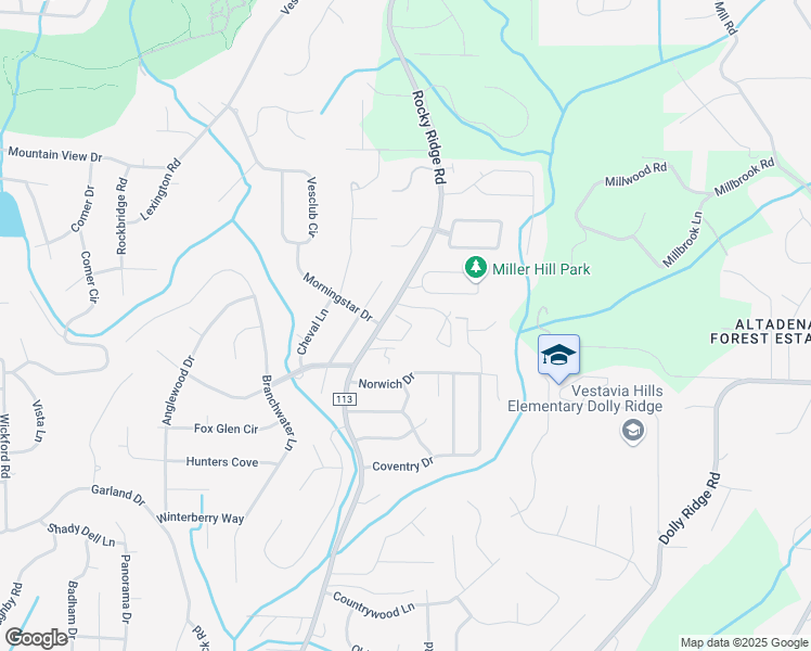 map of restaurants, bars, coffee shops, grocery stores, and more near 603 Bridle Lane in Vestavia Hills