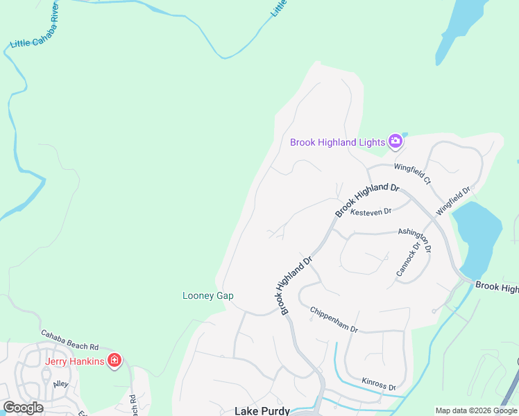 map of restaurants, bars, coffee shops, grocery stores, and more near 2084 Brook Highland Ridge in Birmingham