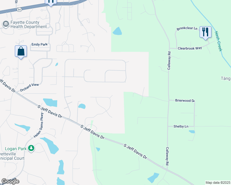 map of restaurants, bars, coffee shops, grocery stores, and more near 125 Hazel Court in Fayetteville