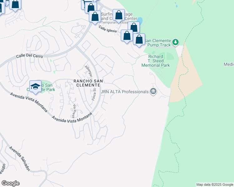 map of restaurants, bars, coffee shops, grocery stores, and more near 402 El Vuelo in San Clemente