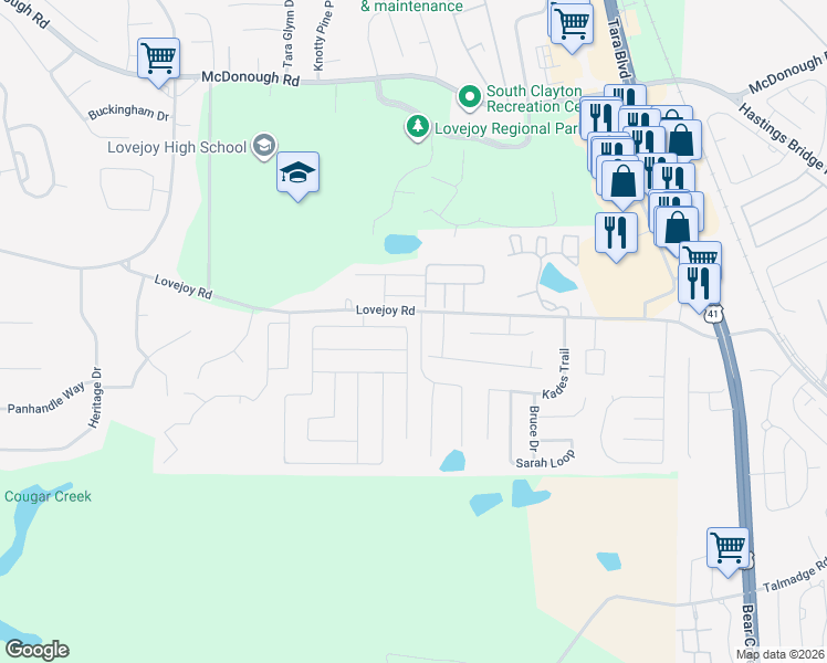 map of restaurants, bars, coffee shops, grocery stores, and more near 1804 Sandy Trail Drive in Hampton