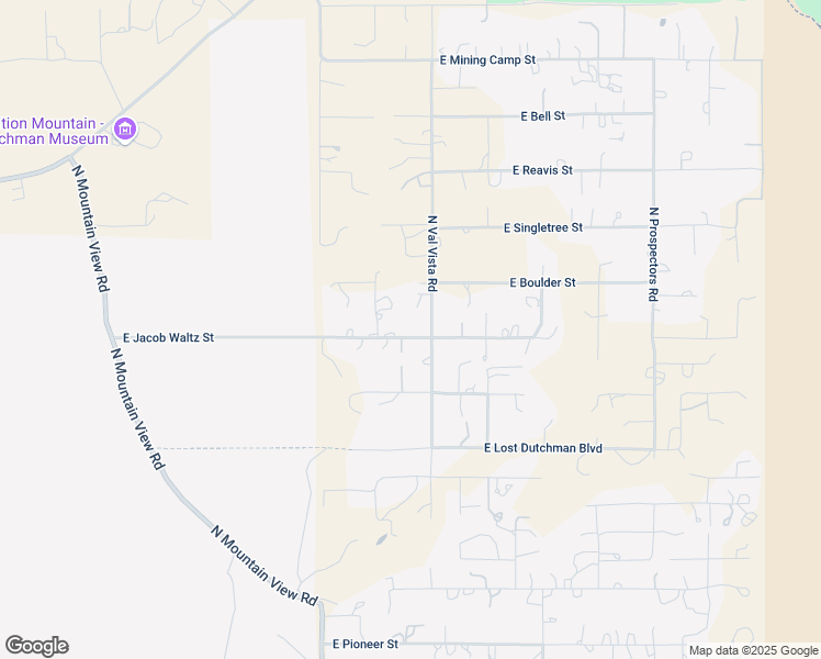map of restaurants, bars, coffee shops, grocery stores, and more near 5130 East Jacob Waltz Street in Apache Junction