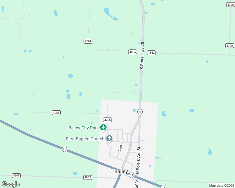 map of restaurants, bars, coffee shops, grocery stores, and more near 9910 South State Highway 78 in Bailey