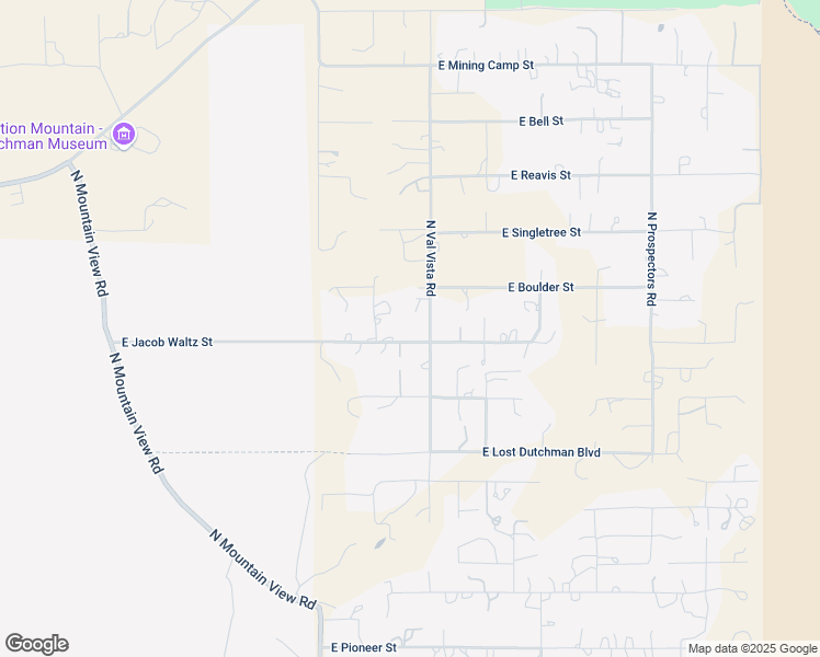 map of restaurants, bars, coffee shops, grocery stores, and more near 5130 East Jacob Waltz Street in Apache Junction