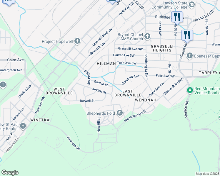 map of restaurants, bars, coffee shops, grocery stores, and more near 953 Garden St in Birmingham