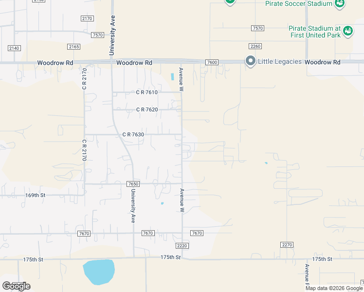 map of restaurants, bars, coffee shops, grocery stores, and more near Avenue West in Lubbock