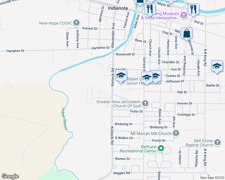 map of restaurants, bars, coffee shops, grocery stores, and more near 705 Kinlock Road in Indianola