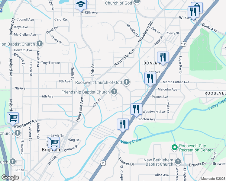 map of restaurants, bars, coffee shops, grocery stores, and more near 444 Oakmont Street in Brighton