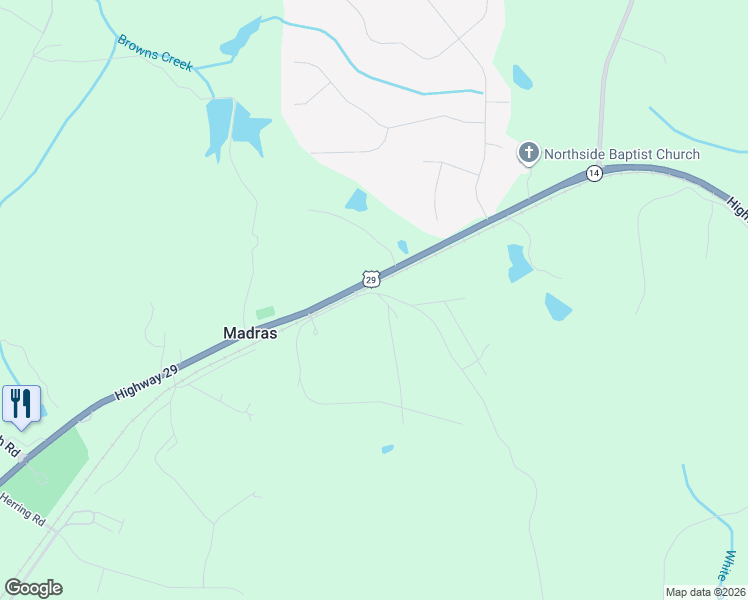 map of restaurants, bars, coffee shops, grocery stores, and more near 131 Walt Sanders Road in Newnan