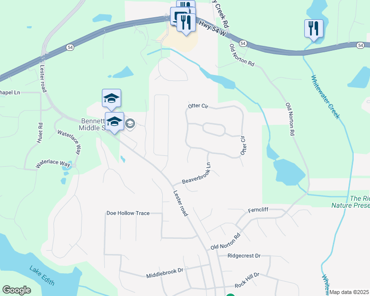 map of restaurants, bars, coffee shops, grocery stores, and more near 275 Otter Circle in Fayetteville