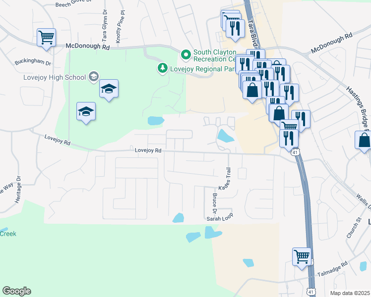 map of restaurants, bars, coffee shops, grocery stores, and more near 11448 South Grove Drive in Hampton