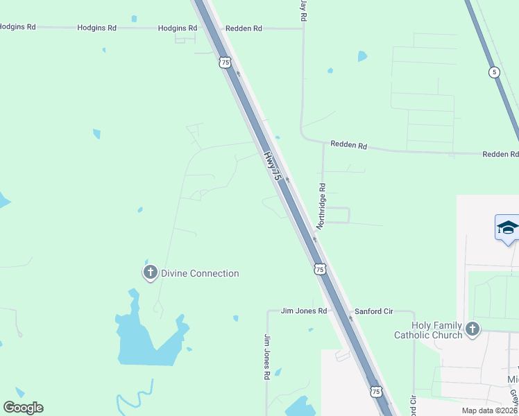 map of restaurants, bars, coffee shops, grocery stores, and more near 77 Simmons Loop in Van Alstyne