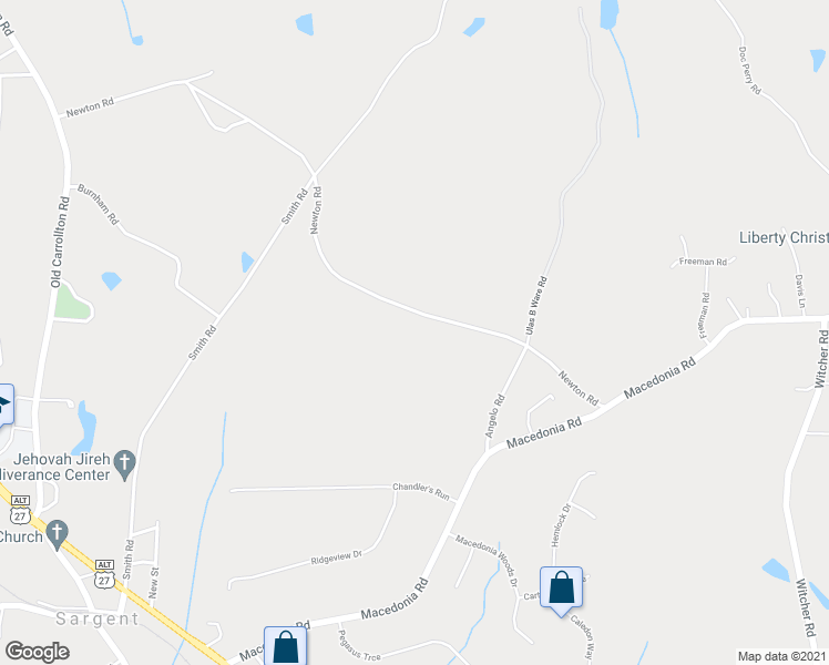 map of restaurants, bars, coffee shops, grocery stores, and more near 232 Newton Road in Newnan