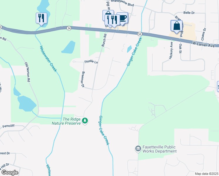 map of restaurants, bars, coffee shops, grocery stores, and more near 285 Braemar Road in Fayetteville