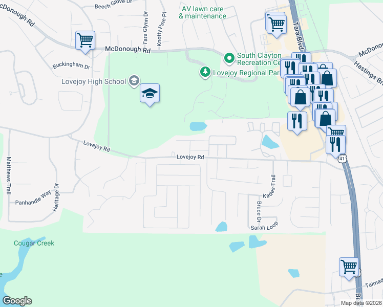 map of restaurants, bars, coffee shops, grocery stores, and more near 1762 Sandy Trail Drive in Hampton