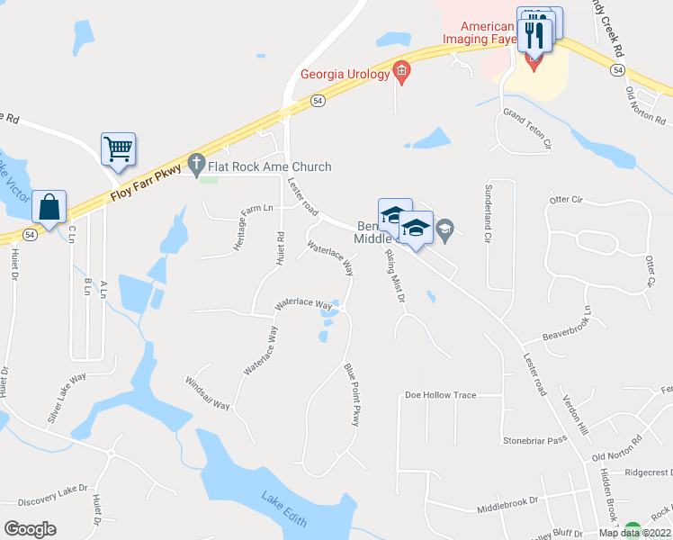 map of restaurants, bars, coffee shops, grocery stores, and more near 113 Waterlace Way in Fayetteville