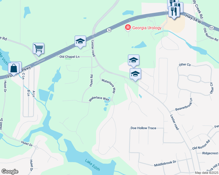 map of restaurants, bars, coffee shops, grocery stores, and more near 117 Waterlace Way in Fayetteville