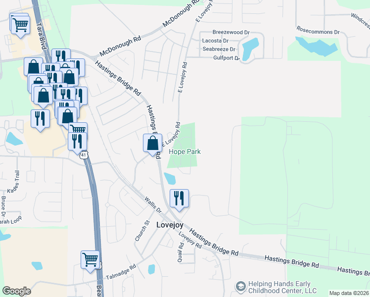 map of restaurants, bars, coffee shops, grocery stores, and more near 3014 Cleburne Terrace in Hampton