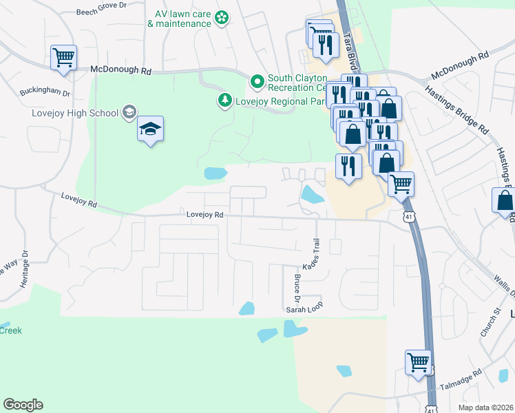 map of restaurants, bars, coffee shops, grocery stores, and more near 2047 Grove Way in Hampton