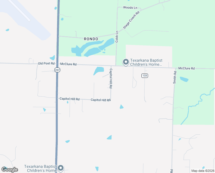 map of restaurants, bars, coffee shops, grocery stores, and more near 2207 Capitol Hill Road in Texarkana