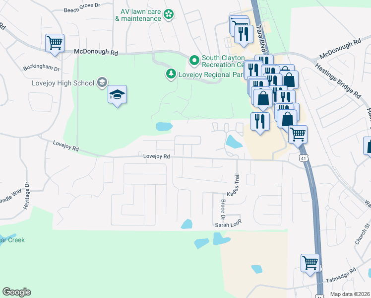 map of restaurants, bars, coffee shops, grocery stores, and more near 11418 Ashefield Lane in Hampton