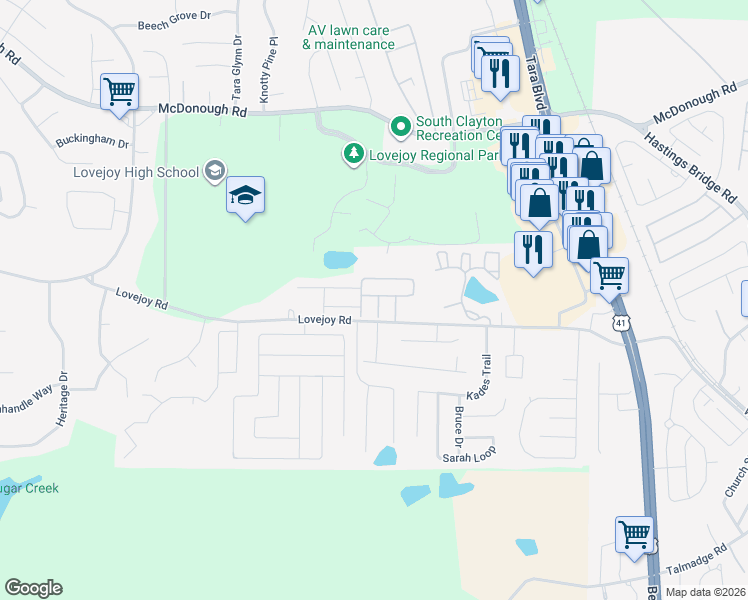 map of restaurants, bars, coffee shops, grocery stores, and more near 11405 Ashefield Lane in Hampton