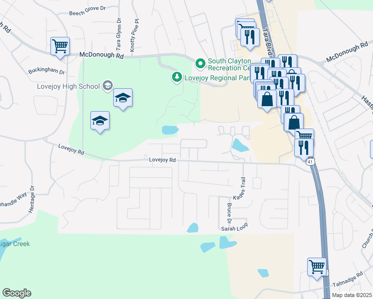 map of restaurants, bars, coffee shops, grocery stores, and more near 11401 Ashefield Lane in Hampton