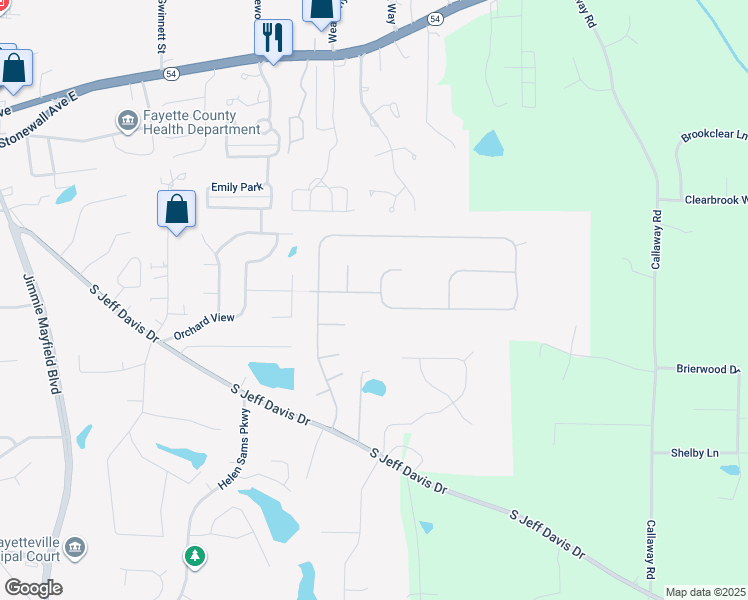 map of restaurants, bars, coffee shops, grocery stores, and more near 175 Stillwood Drive in Fayetteville