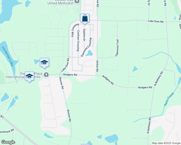 map of restaurants, bars, coffee shops, grocery stores, and more near 372 Lingo Port Drive in McDonough