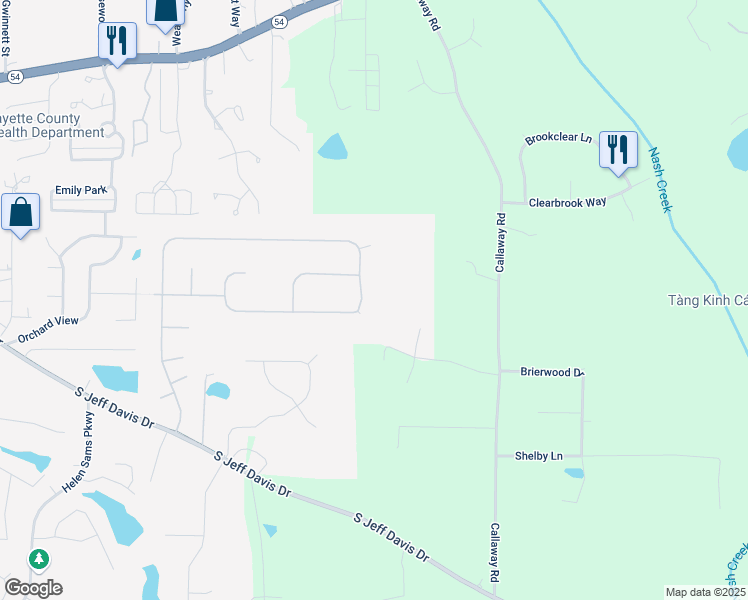 map of restaurants, bars, coffee shops, grocery stores, and more near 650 Virginia Highlands in Fayetteville