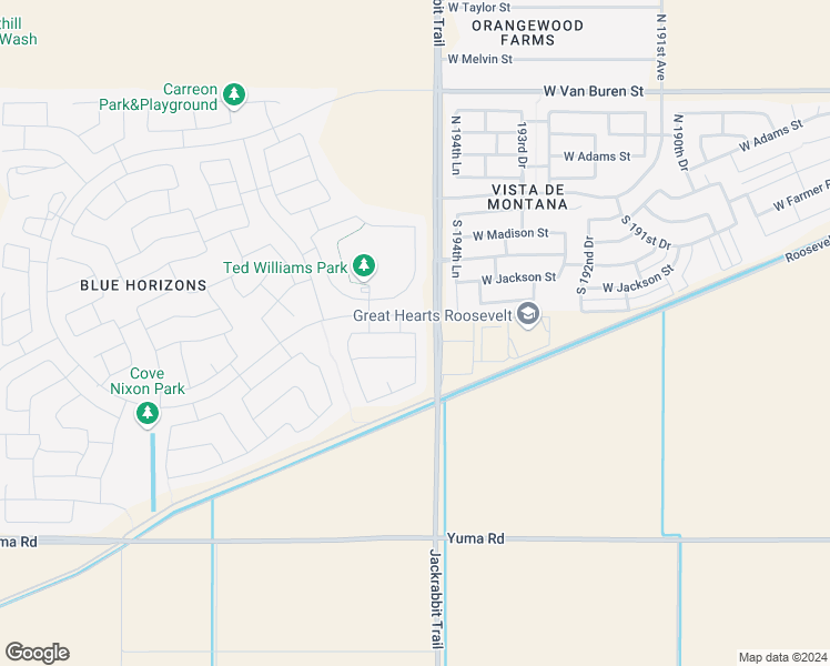 map of restaurants, bars, coffee shops, grocery stores, and more near 19576 West Lincoln Street in Buckeye