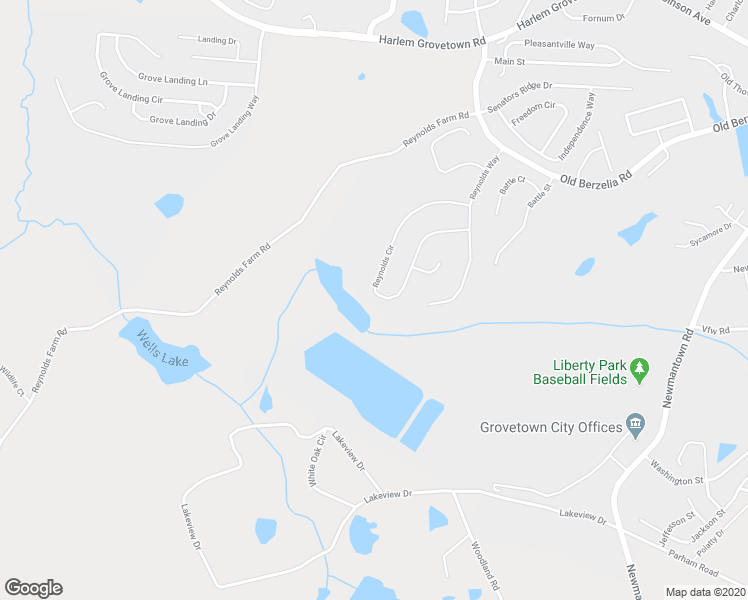 map of restaurants, bars, coffee shops, grocery stores, and more near 6046 Reynolds Circle in Grovetown
