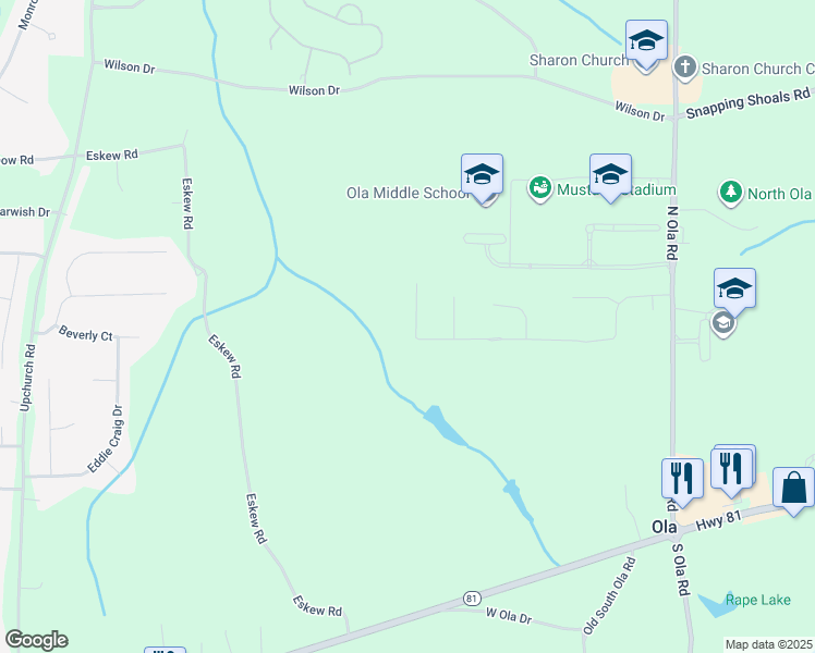 map of restaurants, bars, coffee shops, grocery stores, and more near 233 Tapestry Drive in McDonough