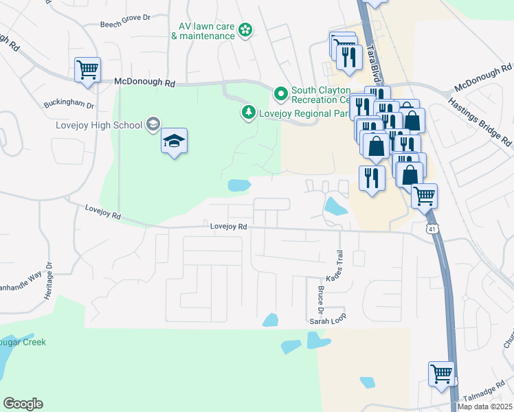 map of restaurants, bars, coffee shops, grocery stores, and more near 2123 Grove Way in Hampton