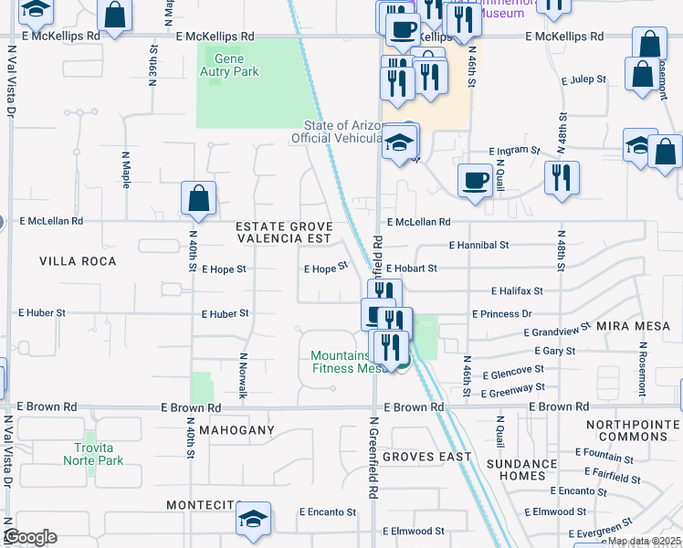 map of restaurants, bars, coffee shops, grocery stores, and more near in Maricopa County