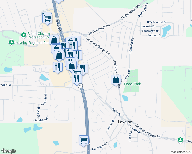 map of restaurants, bars, coffee shops, grocery stores, and more near 2240 Sugarleaf Trail in Hampton