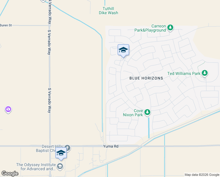 map of restaurants, bars, coffee shops, grocery stores, and more near 20279 West Jackson Street in Buckeye