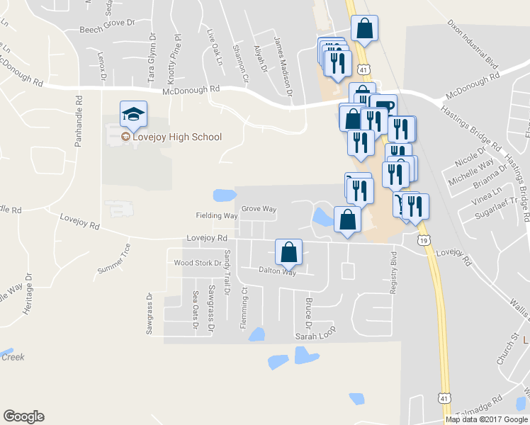 map of restaurants, bars, coffee shops, grocery stores, and more near 1891 Grove Way in Hampton