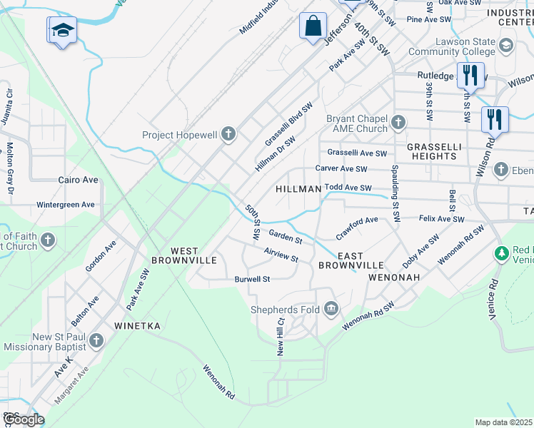 map of restaurants, bars, coffee shops, grocery stores, and more near 928 Fairdale Road in Birmingham