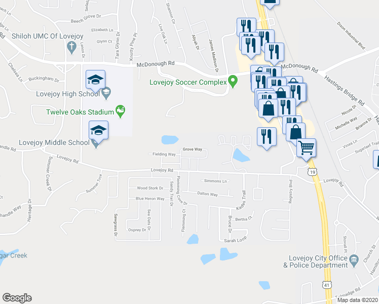 map of restaurants, bars, coffee shops, grocery stores, and more near 1847 Grove Way in Hampton
