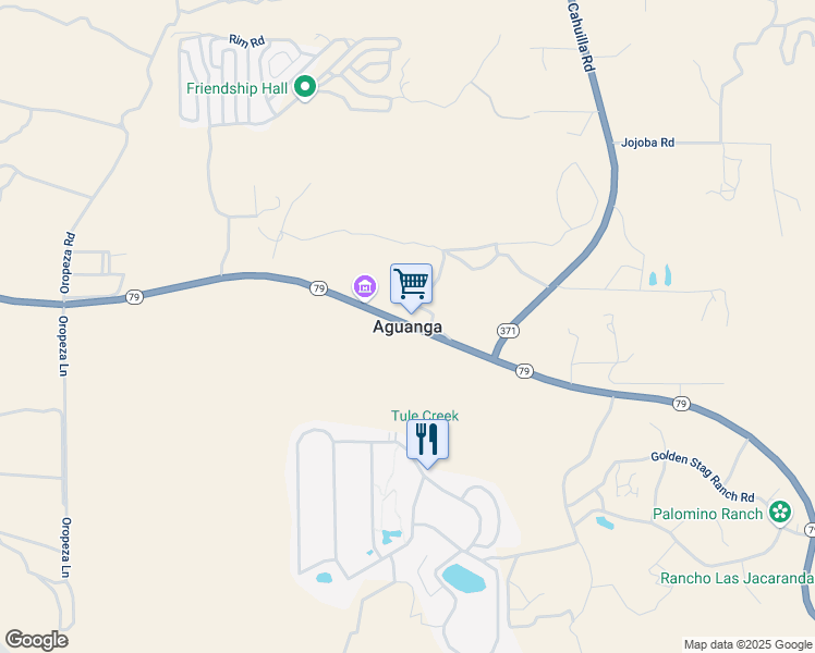 map of restaurants, bars, coffee shops, grocery stores, and more near in Aguanga