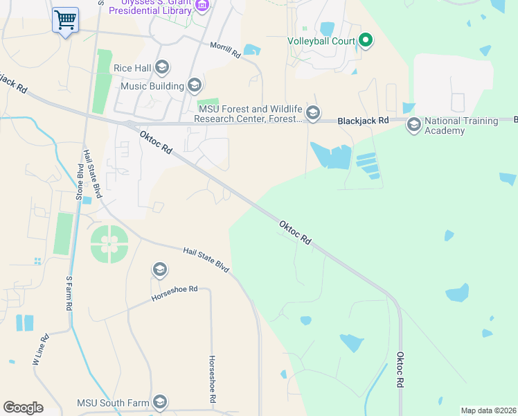map of restaurants, bars, coffee shops, grocery stores, and more near 1328 Oktoc Road in Starkville