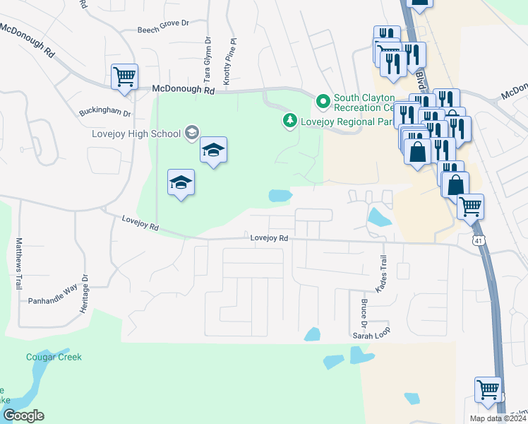 map of restaurants, bars, coffee shops, grocery stores, and more near 1752 Fielding Way in Hampton