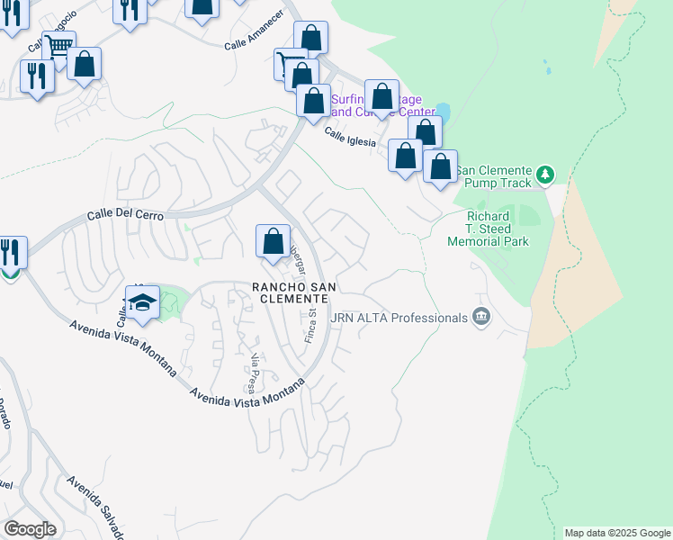 map of restaurants, bars, coffee shops, grocery stores, and more near 705 El Berro in San Clemente