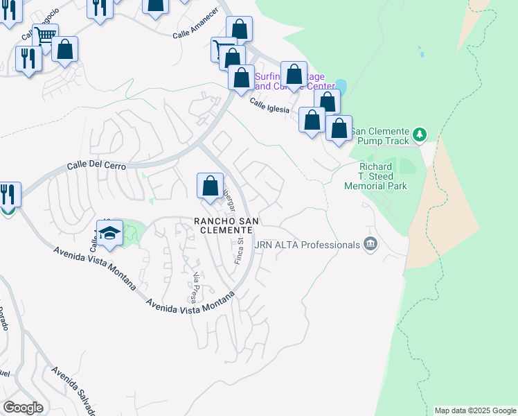 map of restaurants, bars, coffee shops, grocery stores, and more near 701 El Berro in San Clemente