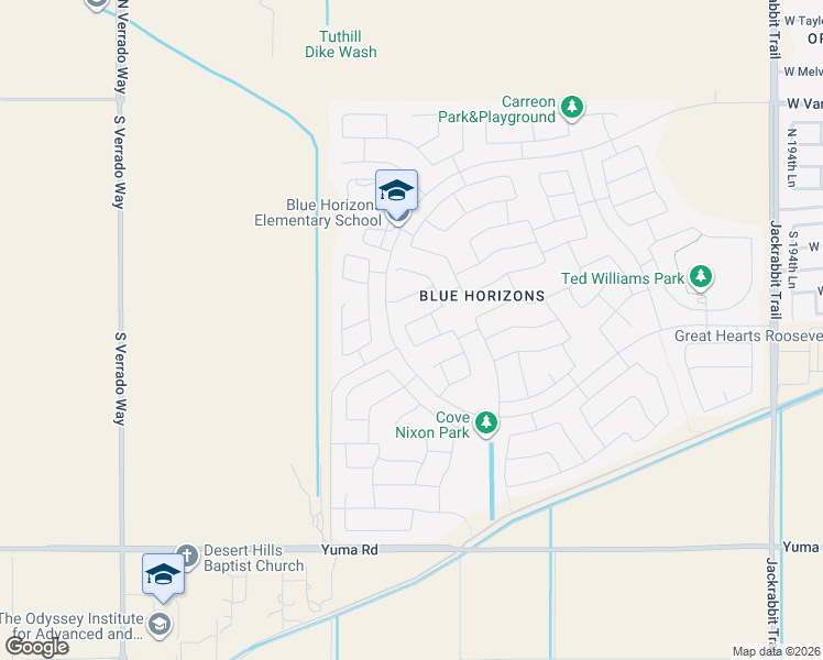 map of restaurants, bars, coffee shops, grocery stores, and more near 20132 West Harrison Street in Buckeye